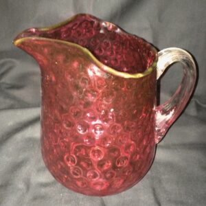 Red Glass Pitcher - Antique